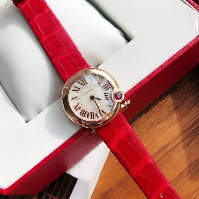 Ballon Balnc De Cartier 30*8.4MM Cal.157 Quartz Movement Red Bracelet Watch